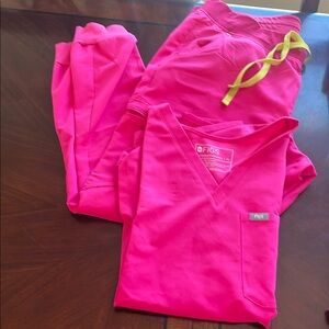 Figs Neon Pink Scrub Ensemble